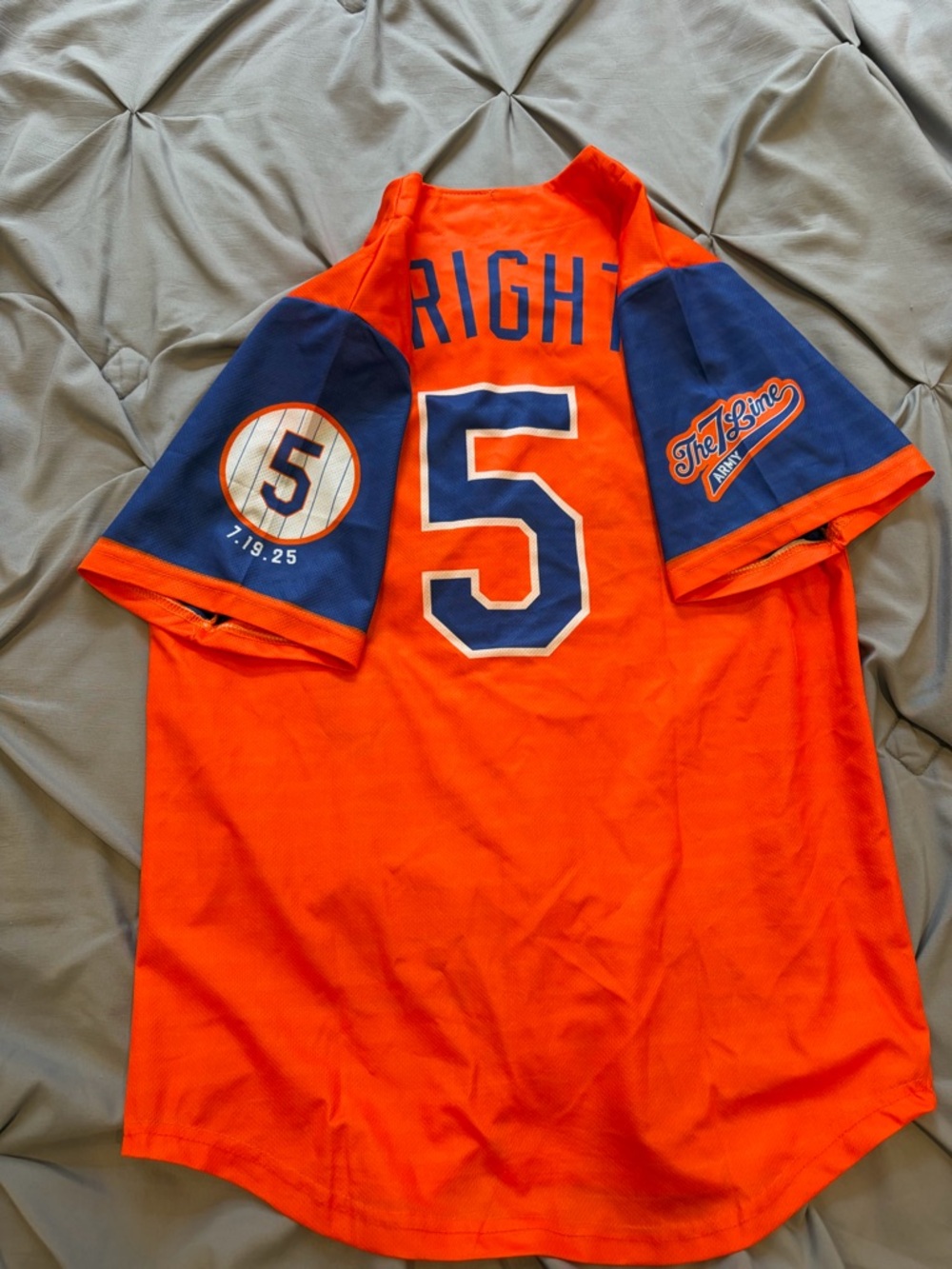 New York Mets Orange & Navy Baseball Jersey - 7 Line Edition - Picture 4 of 4